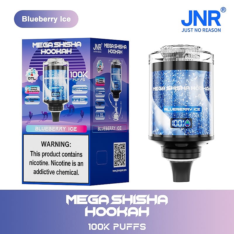 Puff JNR Mega Shisha Hookah 100K Puffs Vape Jetables - Blueberry Ice Puffs-vape Puff JNR Mega Shisha Hookah 100K Puffs Vape Jetables - Blueberry Ice Puffs-vape