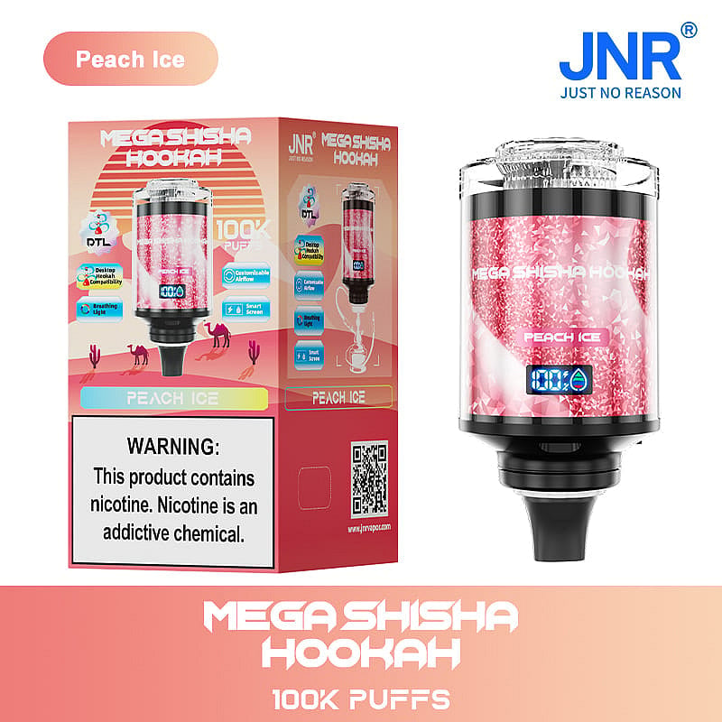 Puff JNR Mega Shisha Hookah 100K Puffs Vape Jetable - Peach Ice Goût