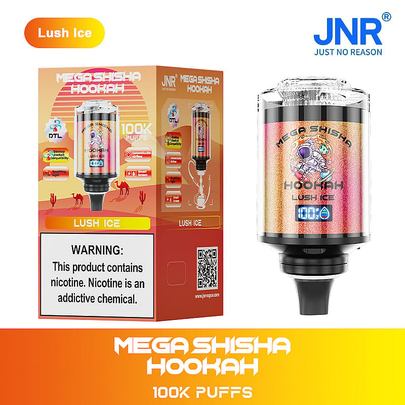 JNR Mega Shisha Hookah 100K Puffs Cigarette électronique Jetable - Lush Ice