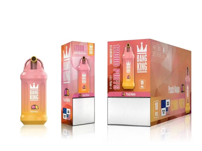 Puff Bang King 12000 Puffs Peach Mango Gout de Puff Cigarettes électroniques Jetables