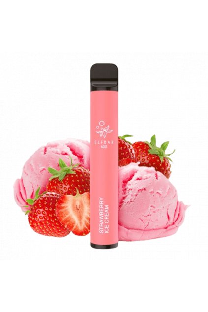 Strawberry Ice Cream Gout - 600 Puff Rechargeable Liquide Cigarette électronique Jetable