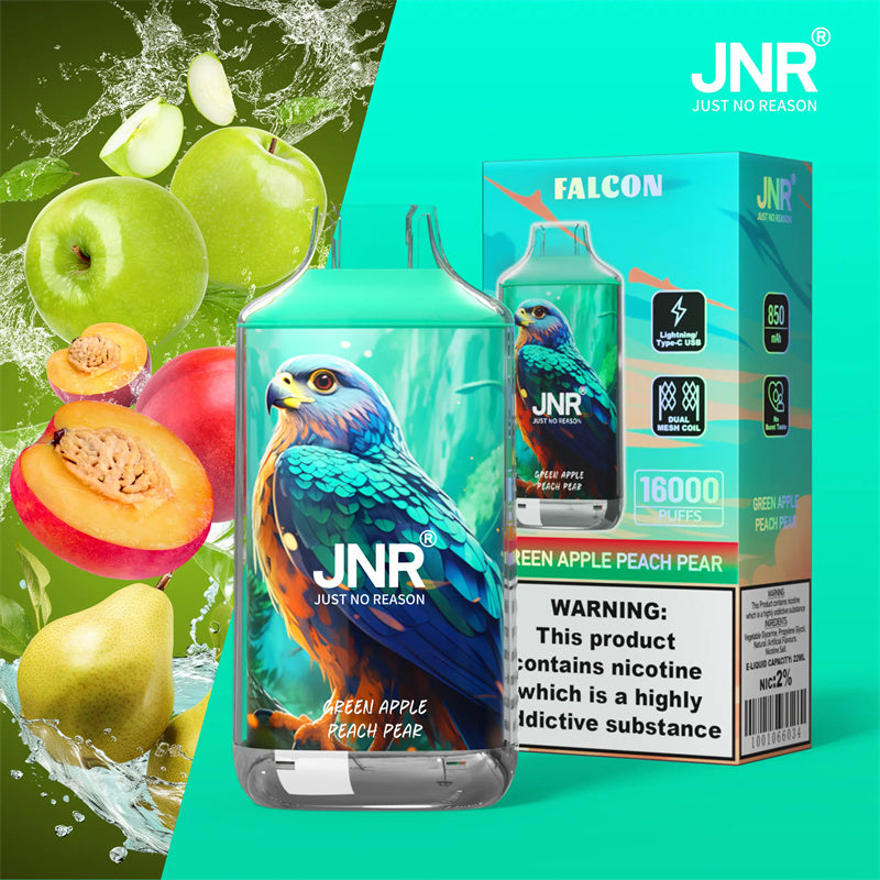 JNR Vape Falcon 16K Puffs - Green Apple Peach Pear Puffs-vape JNR Vape Falcon 16K Puffs - Green Apple Peach Pear Puffs-vape