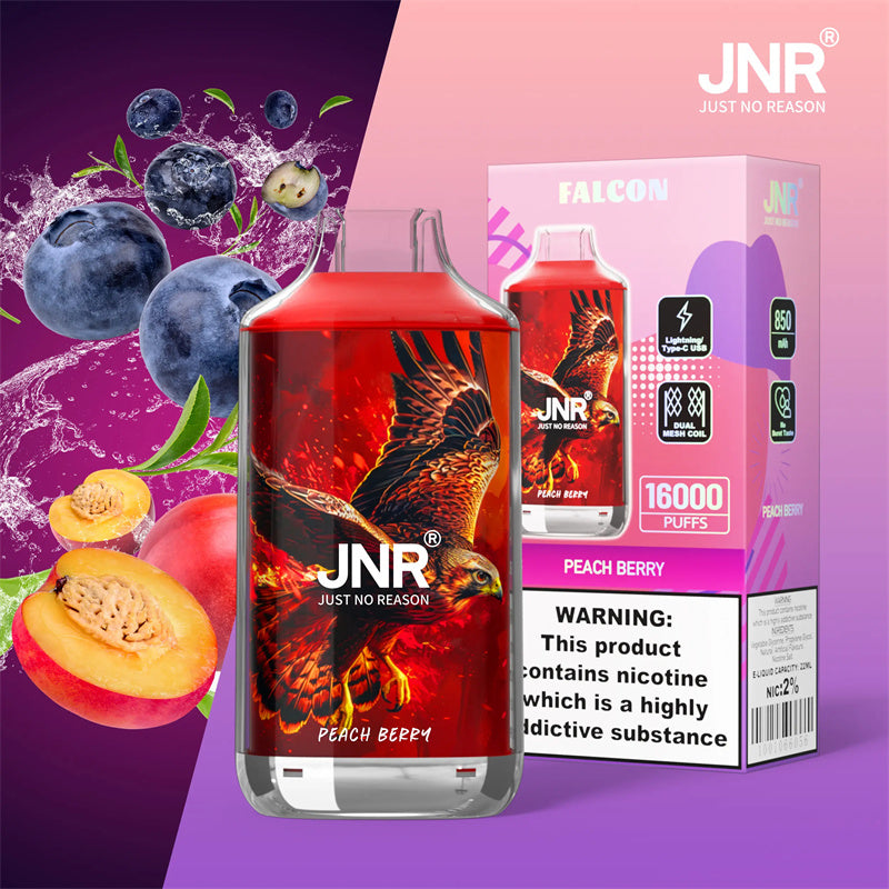 JNR Falcon 16K Puff 16000 Taff Vape Jetable Peach Berry Got Puffs-vape JNR Falcon 16K Puff 16000 Taff Vape Jetable Peach Berry Got Puffs-vape