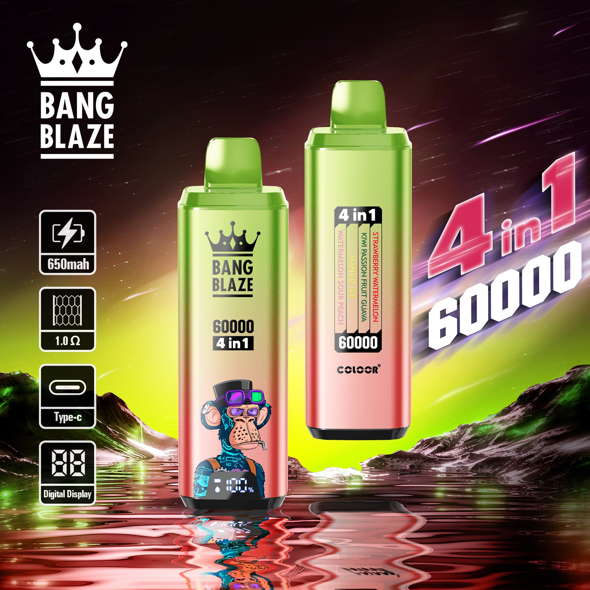 Bang Blaze 60000 Big Puff Power 60K Bouffees 4 in 1 Gout Vape Jetable Store