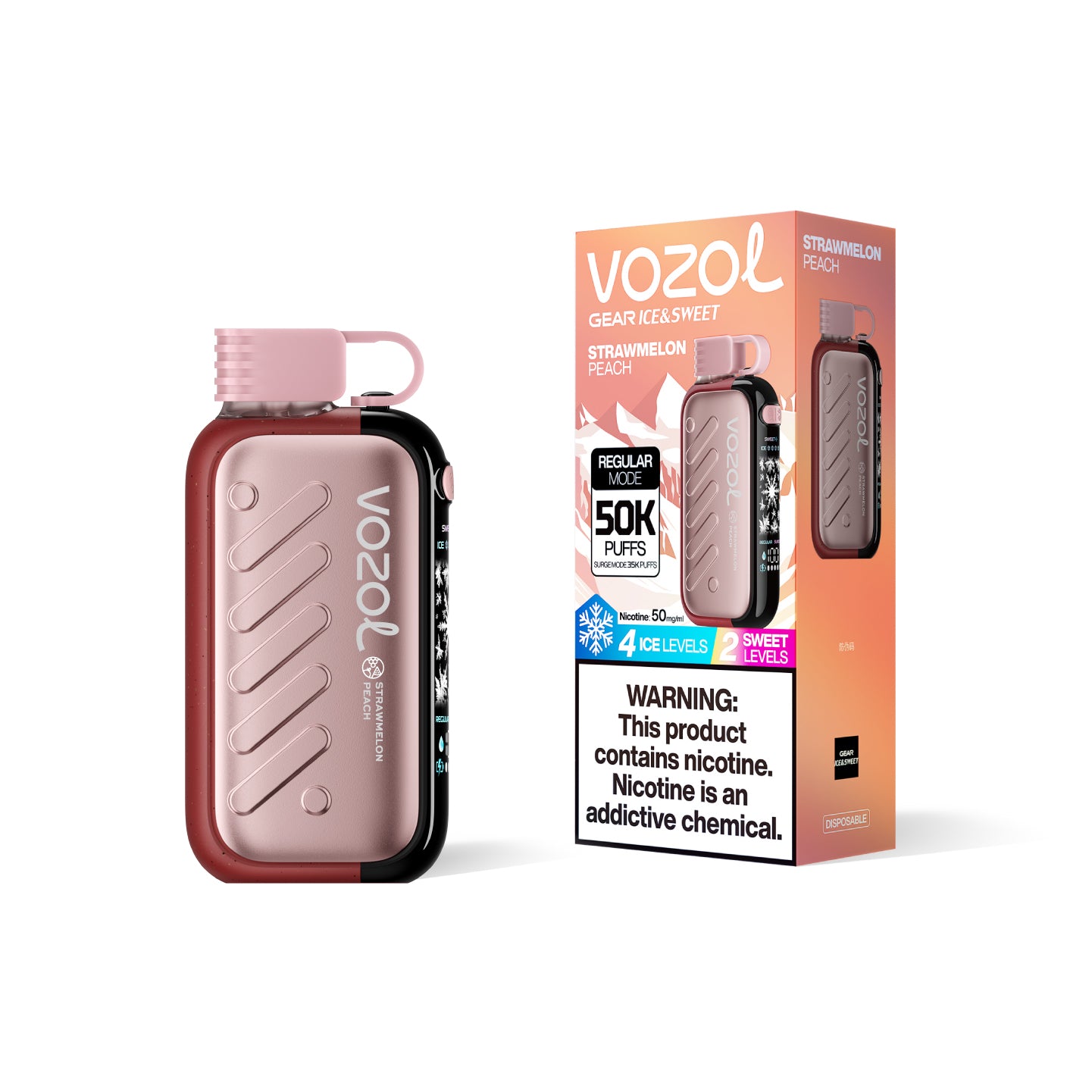 1100 mAh Vozol Gear 50000 Strawmelon Peach Puffs-vape 1100 mAh Vozol Gear 50000 Strawmelon Peach Puffs-vape