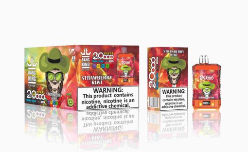 Bang King Double Crystal 20000 Puff 20K Bouffees Strawberry Kiwi Gout Vape Jetable
