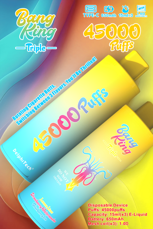 Puff 45000 Taff 3 en 1 Saveur Rechargeable Nicotine Cigarette électronique Jetable