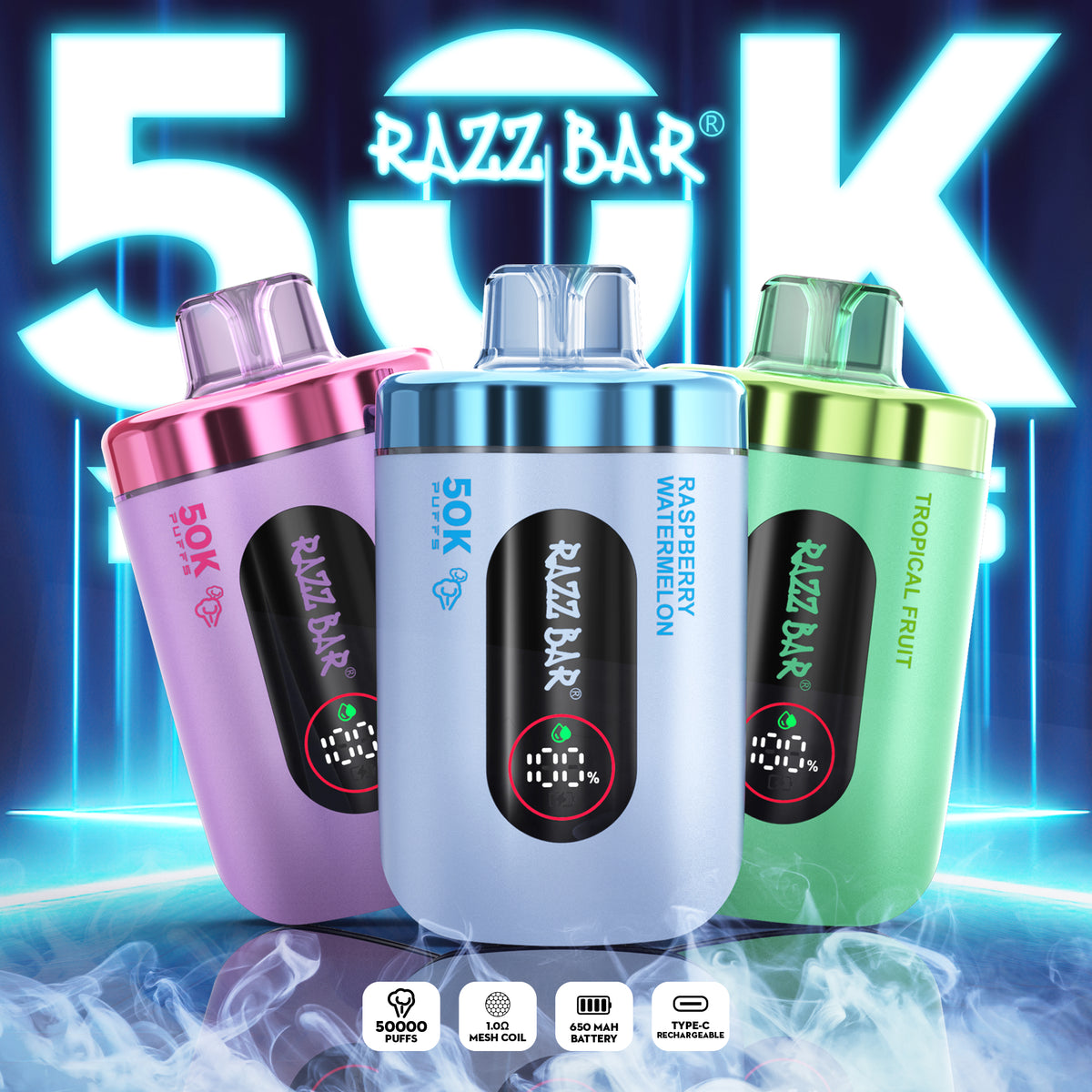 16 Flavors Razz Bar 50000 Taff Vape