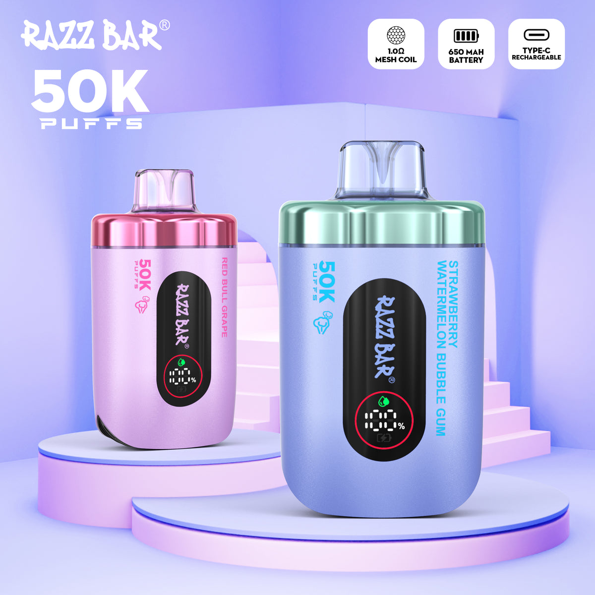16 Flavors Razz Bar 50000 Taff Vape