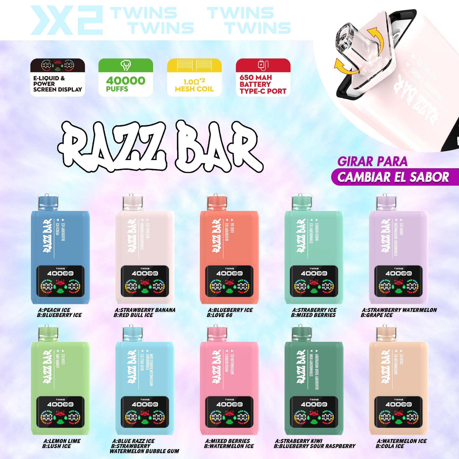 Puff Razz Bar 40K Taff Doppelgeschmack
