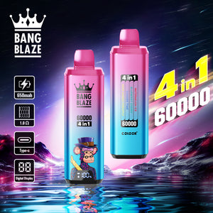 Bang Blaze 60K Puffs 4 in1 Saveurs Nicotine Cigarette électronique Jetable with 60ml E-liquide