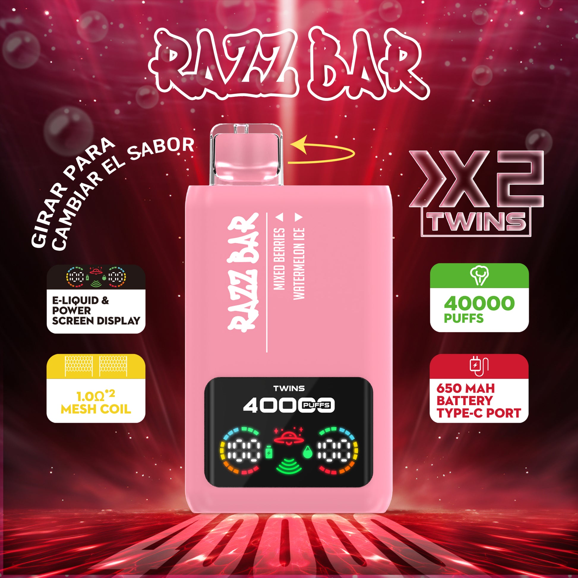 Puff Razz Bar 40K Taff Doppelgeschmack