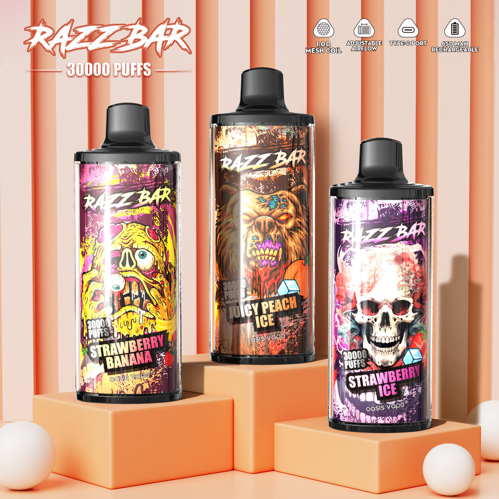 650 mAh rechargeable Razz Bar 30000 Puffs Vape