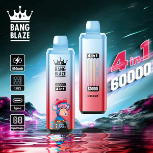 Bang Blaze Liquideo Prix Puff 60K Taff 4 in 1 Flavors Nicotine Cigarette électronique Jetable
