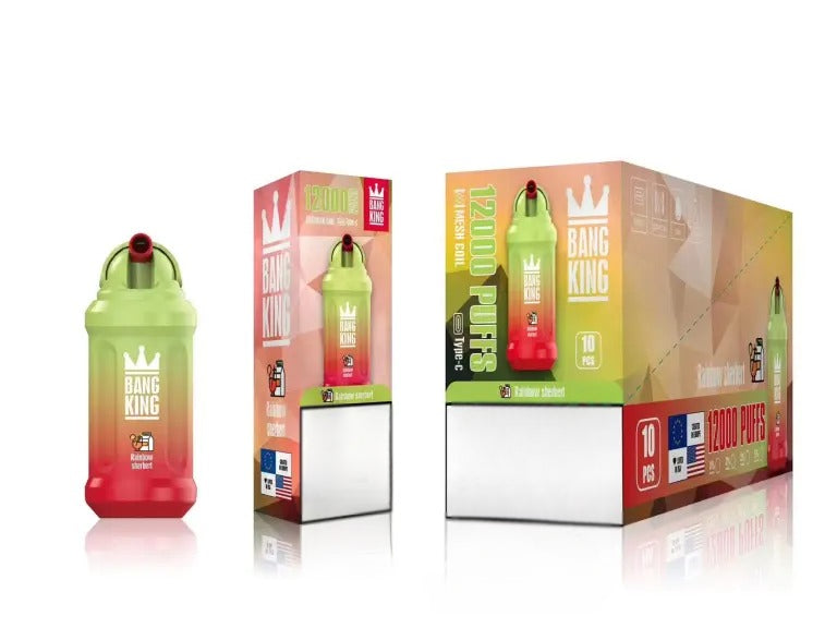Rainbow Sherhert Goût Puff 12K Bouffees Vape Jetable Bang King 12000 Puffs