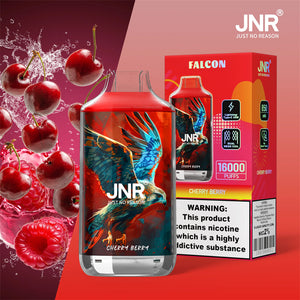 16K Puffs JNR Falcon Cherry Berry Goût Cigarettes électroniques Jetables 2% Nicotine
