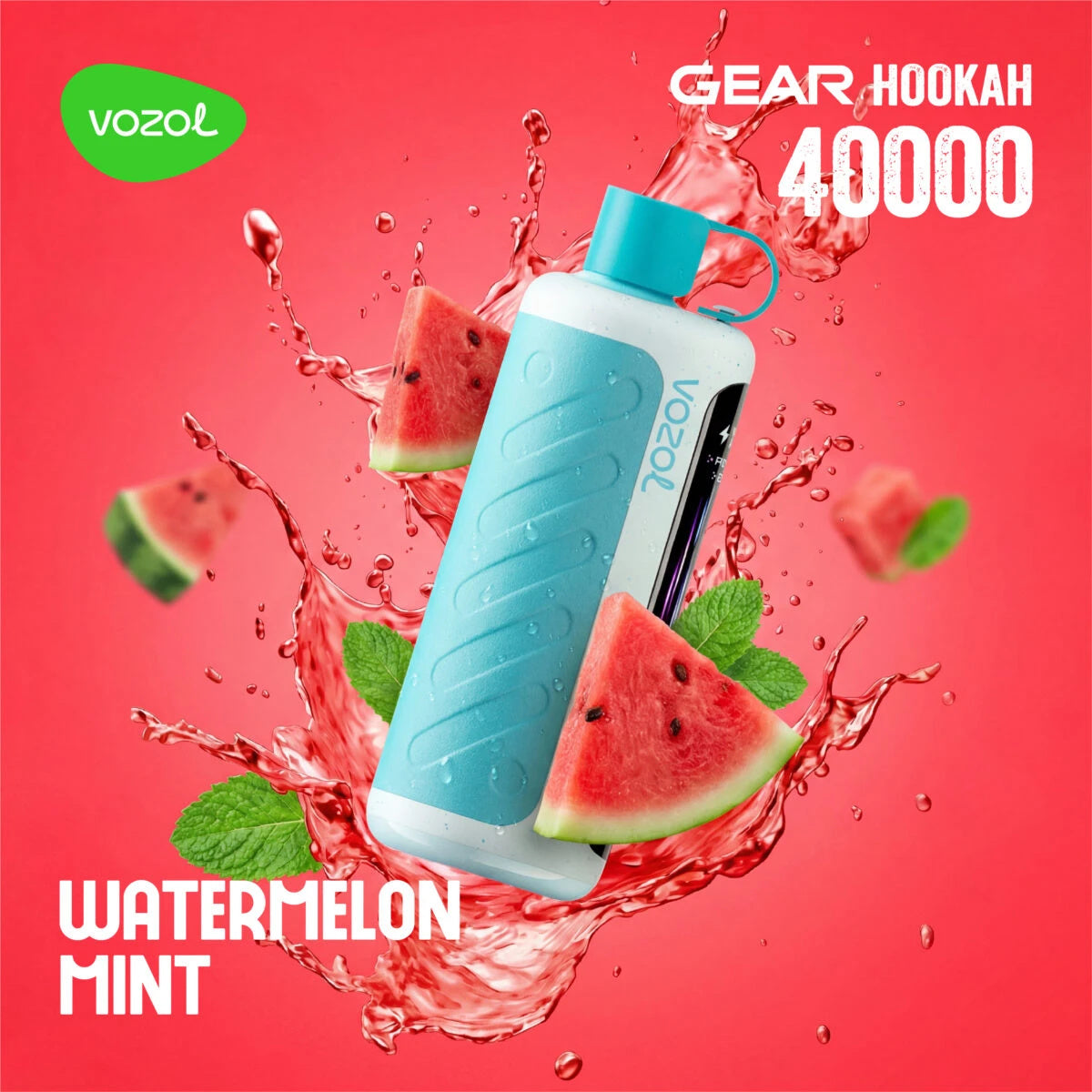 Vozol Gear Hookah 40K Watermelon Mint – Pastèque juteuse et fraîcheur mentholée
