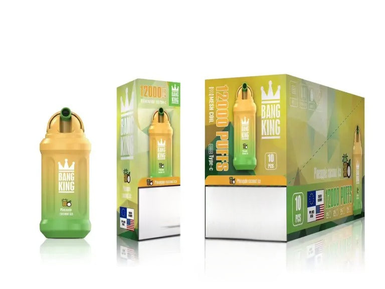 Pineapple Coconut Ice Saveurs Bang King 12K Puff Liquide Cigarette électronique Jetable