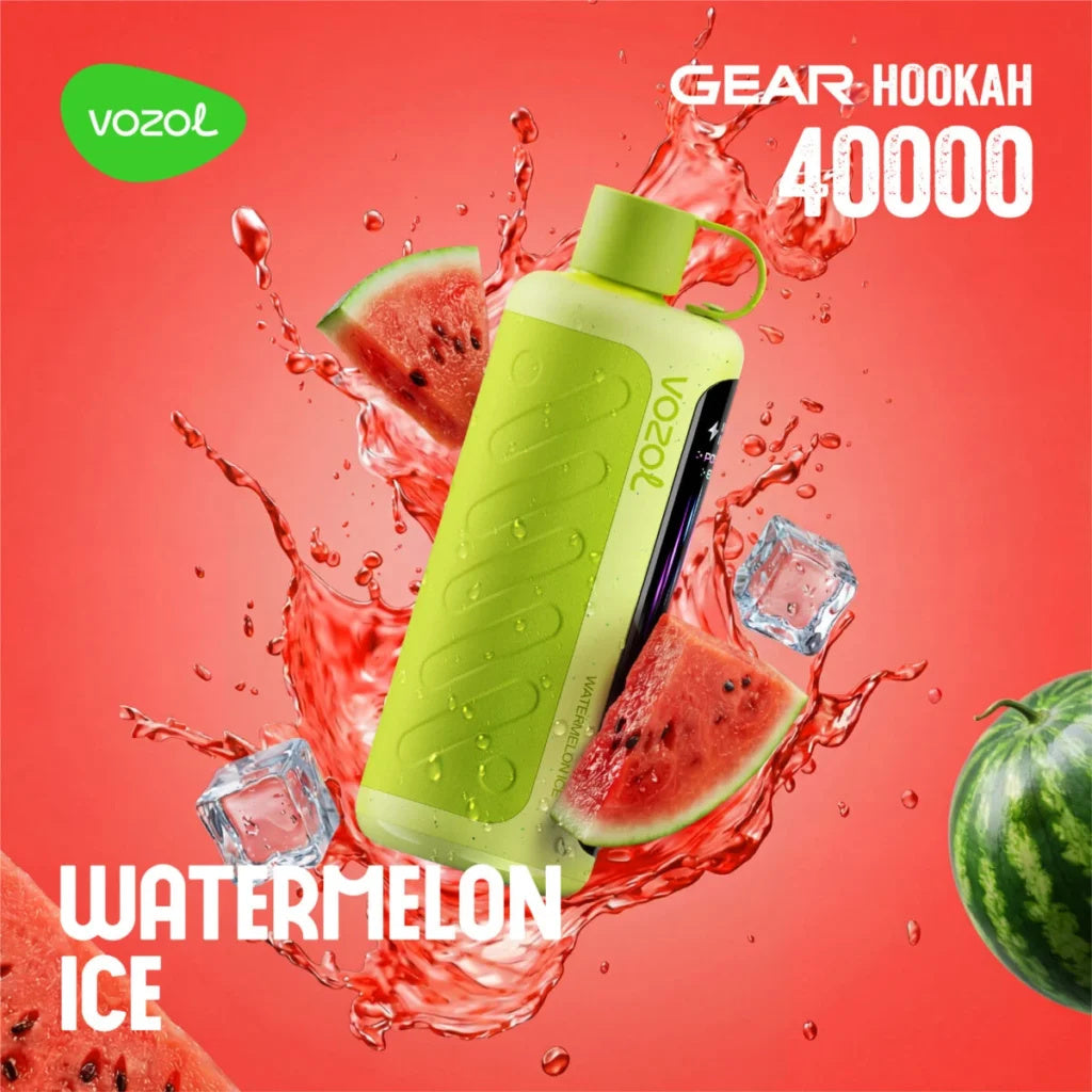 Vozol Gear Hookah 40K Watermelon Ice – Pastèque sucrée et fraîcheur glacée