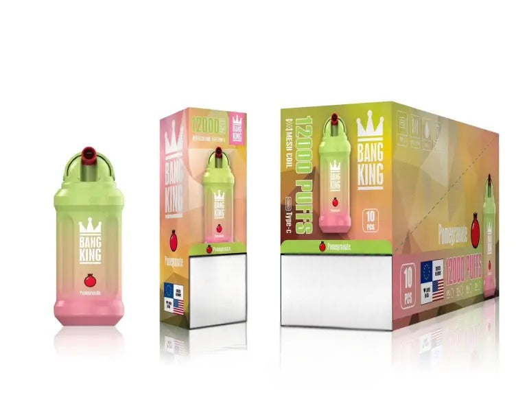 Bang King Puff 12000 Taff Pomegranate Saveur Liquide Cigarette électronique Jetable