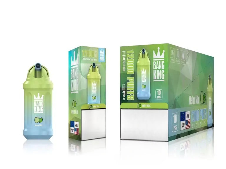 Bang King Puff 12000 Taff Vape Jetable Shop with Batterie Rechargeable - Melon Mint Gout
