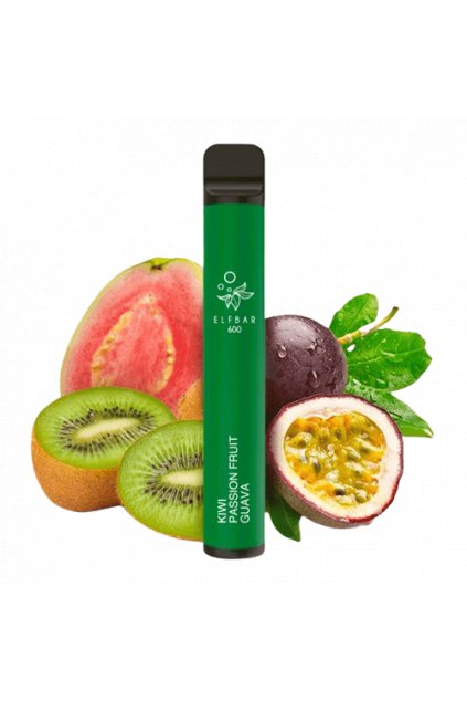 Kiwi Passion Fruit Guava Gout de Puff 600 Puffs Rechargeable Cigarette électronique Jetable