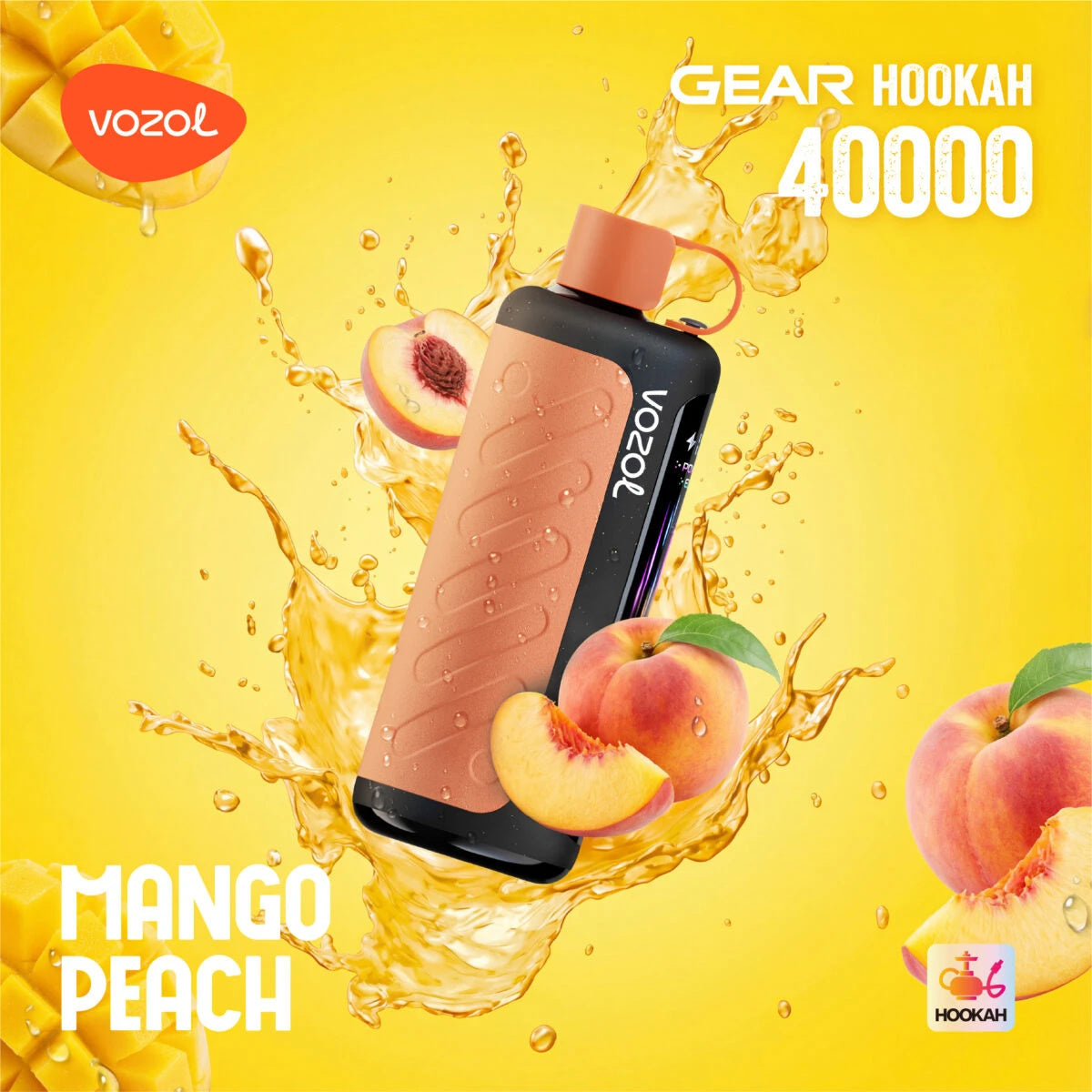 Vozol Gear Hookah 40K Mango Peach – Saveur Mangue et Pêche
