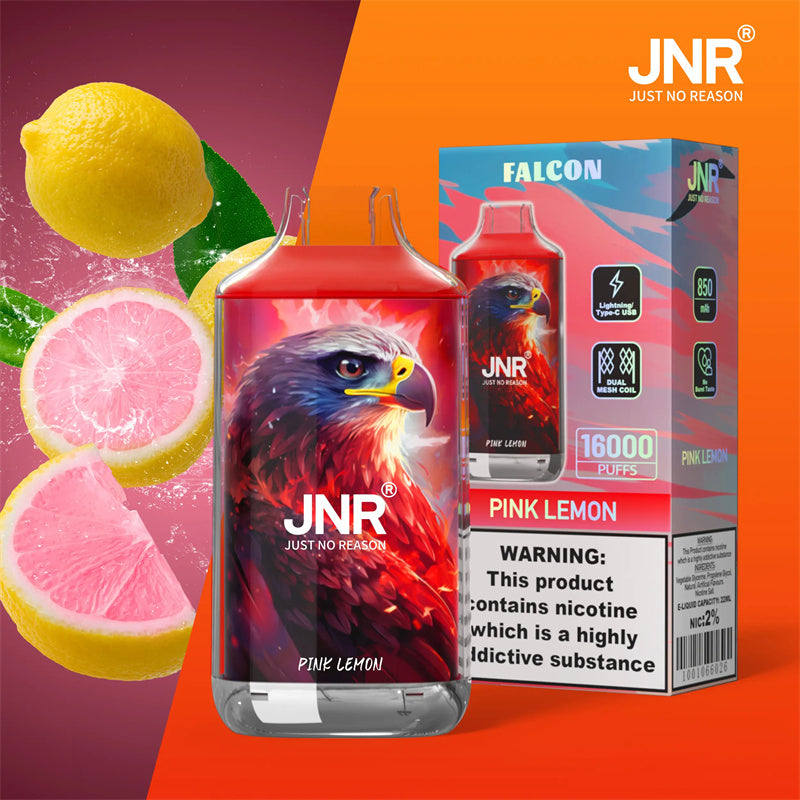 JNR Falcon 16000 Puff 16K Taff Pink Lemon Goût Cigarettes électroniques Jetables