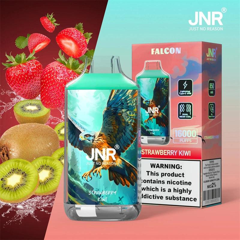 Puff JNR 16K Puffs 16000 Taff Strawberry Kiwi Goût Vape Jetables
