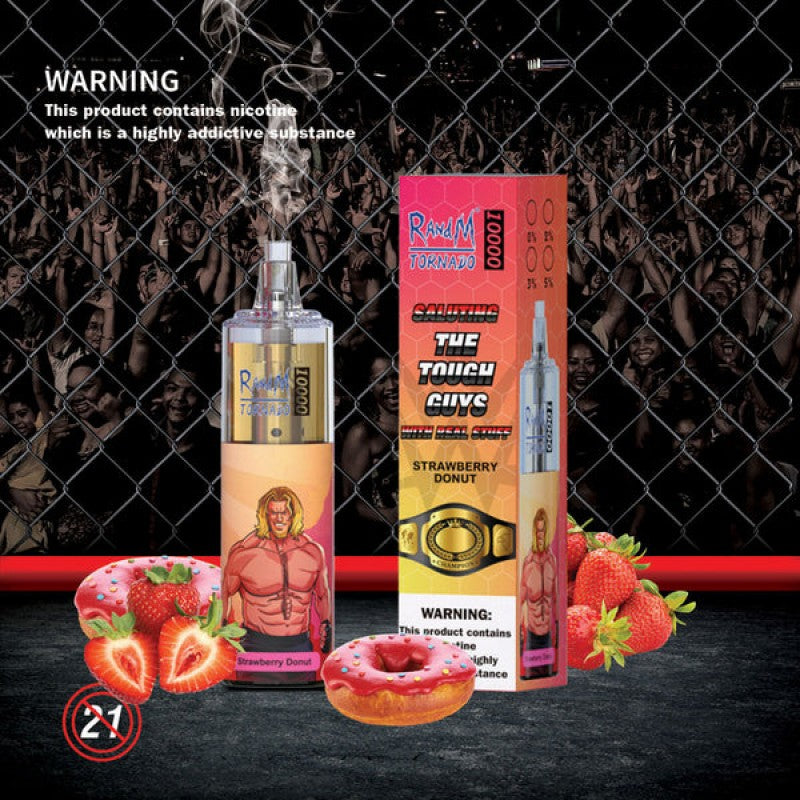 Puff Randm Tornado 10000 Puffs Cigarette électronique Jetables - Strawberry Donut Gout