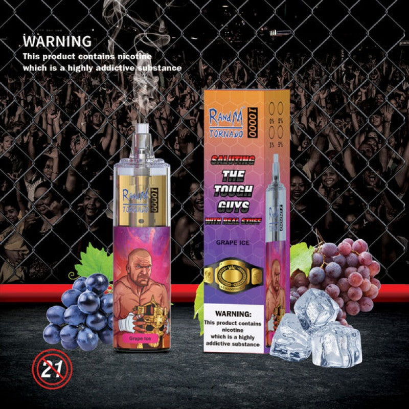 Randm Puff 10K Taff Vape Jetable with Rechargeable Batterie - Grape Ice Gout