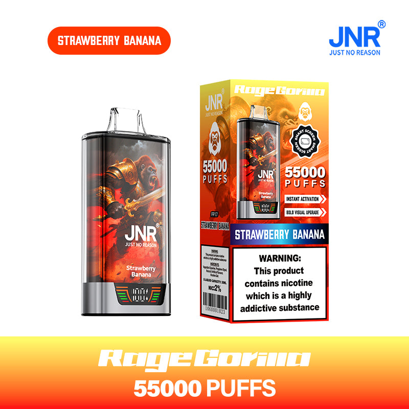 JNR Rage Gorilla 55K Puffs Strawberry Banana