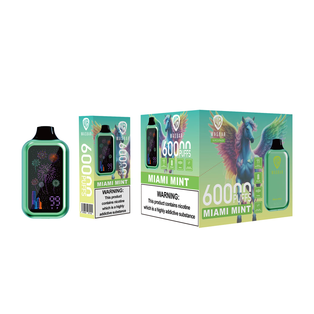 WASBAR 60K Puffs Miami Mint