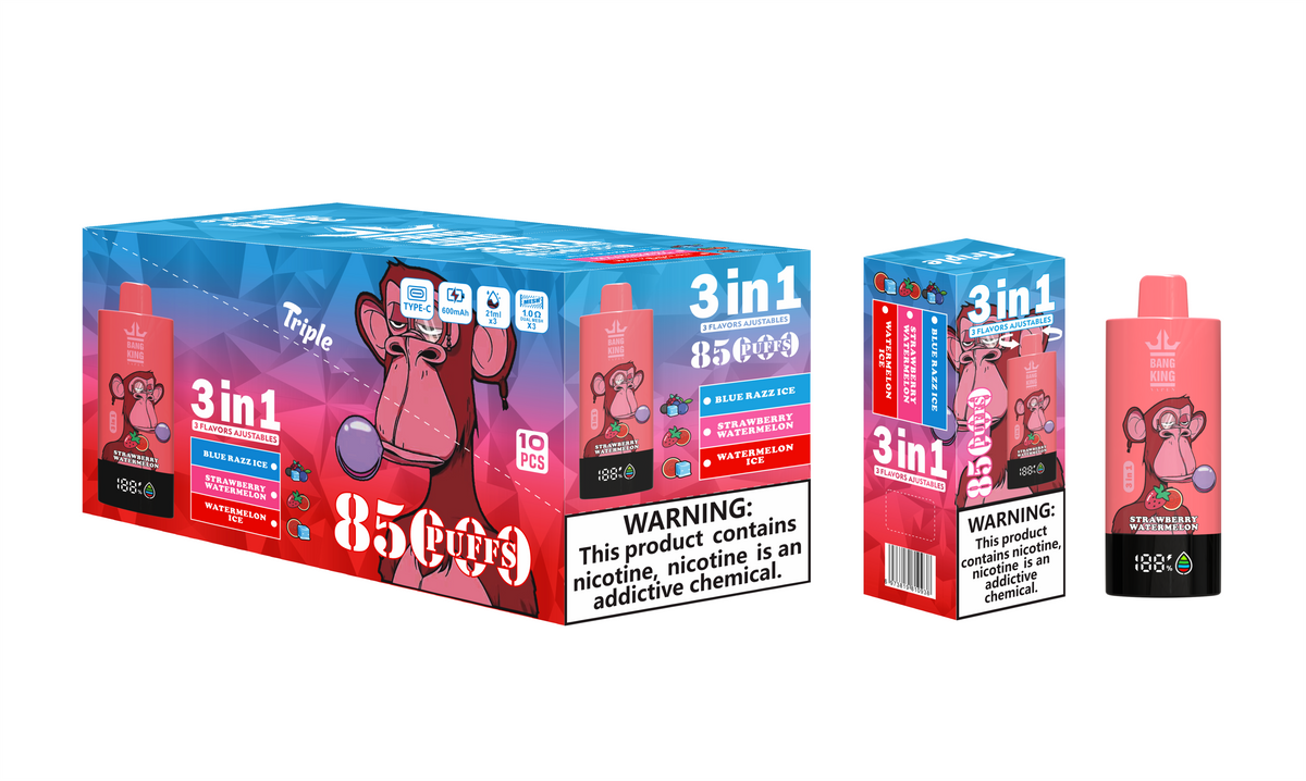 Bang King Puff 85000 Taff 3-en-1 Gout Liquide Cigarette électronique Jetable