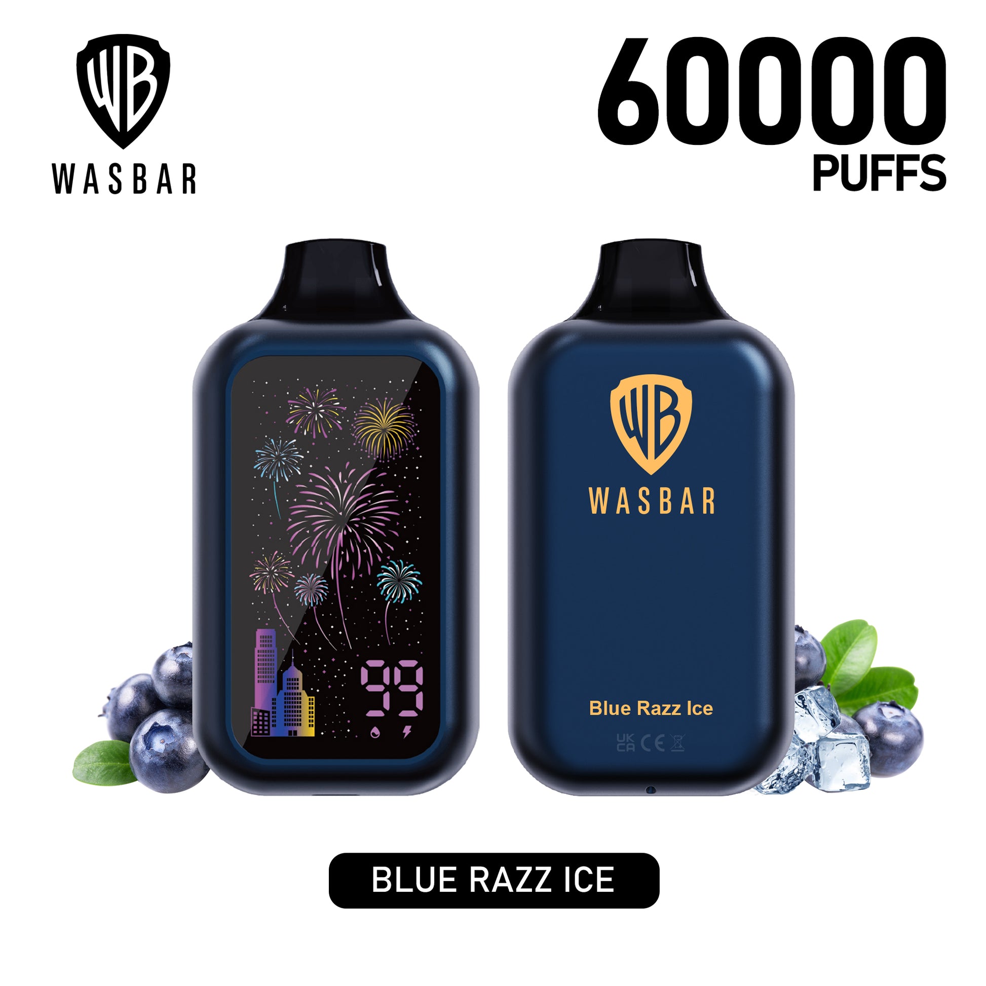Puff WASBAR 60K Taff Blue Razz Ice
