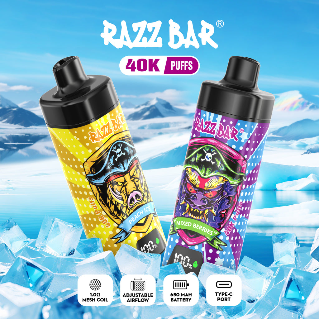 Razz Bar NEU 40K Züge Vape 18 Geschmacksrichtungen
