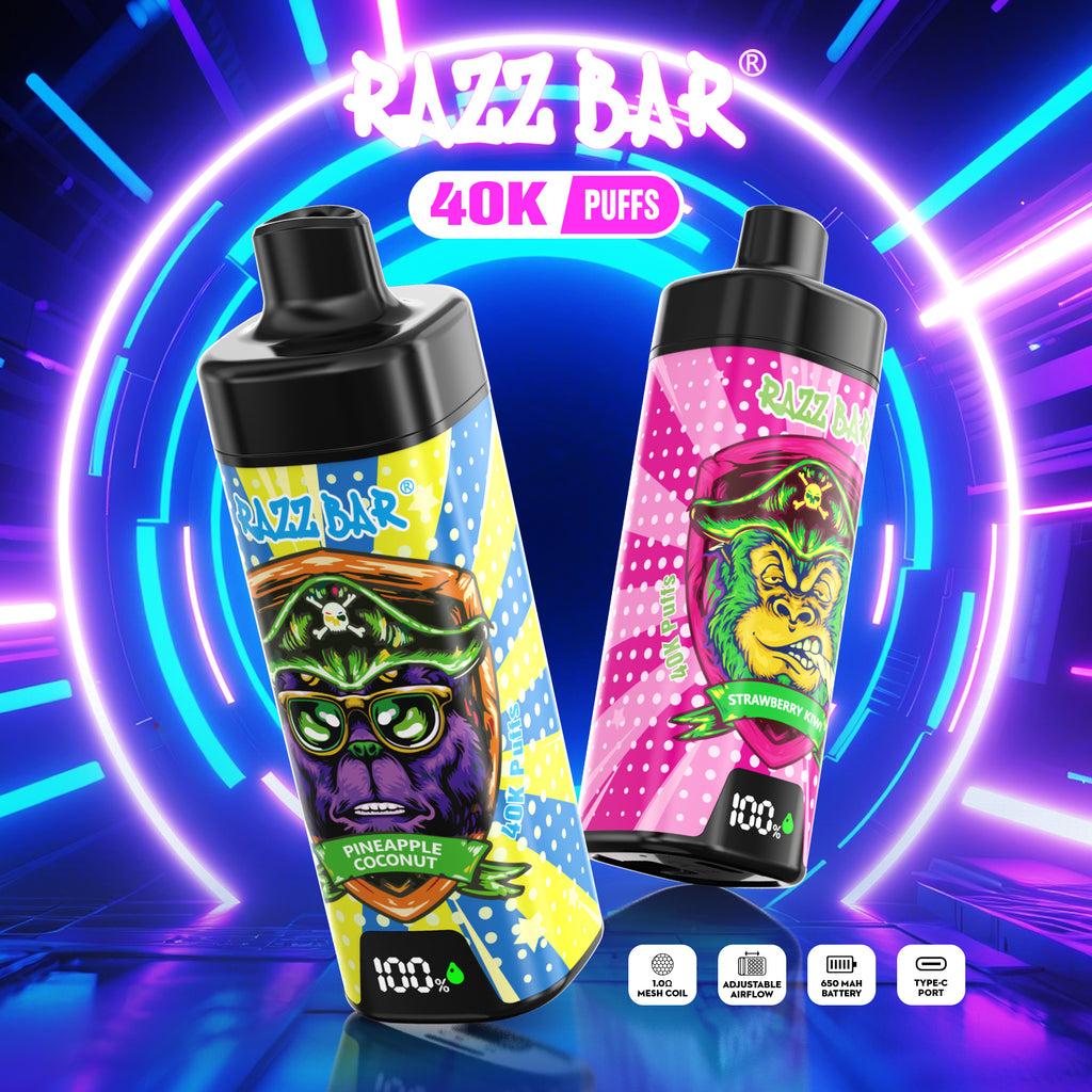 Razz Bar NEU 40K Züge Vape 18 Geschmacksrichtungen