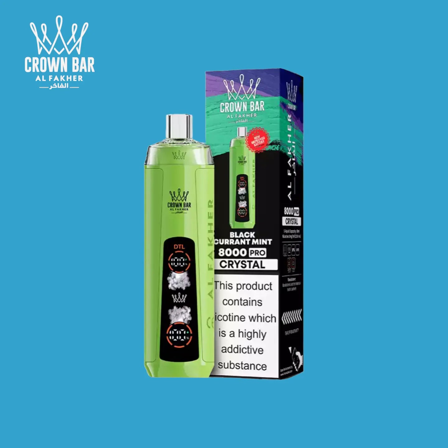 Al Fakher Vape 8000 Crystal - Black Currant Mint