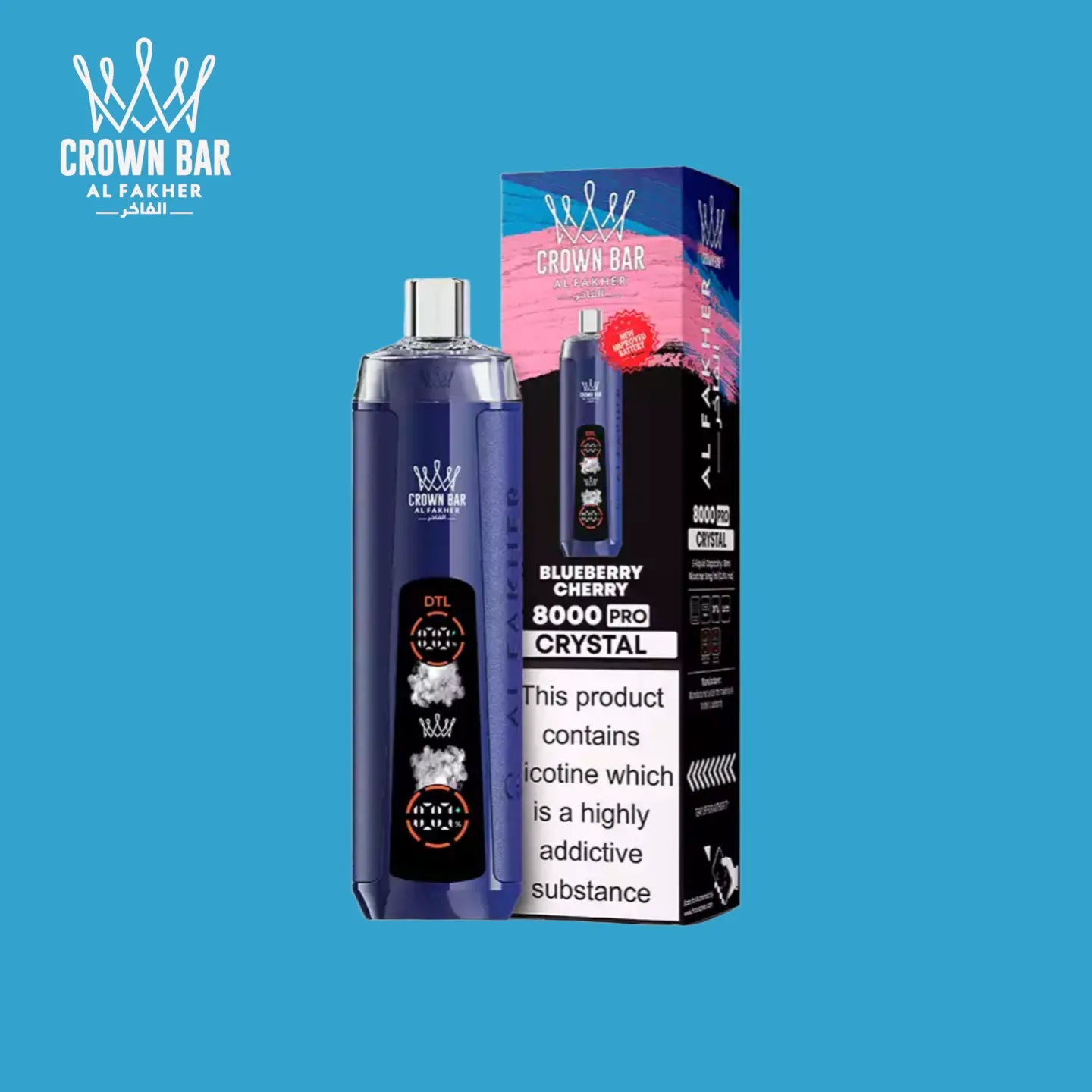Al Fakher Vape 8000 Crystal - Blueberry Cherry