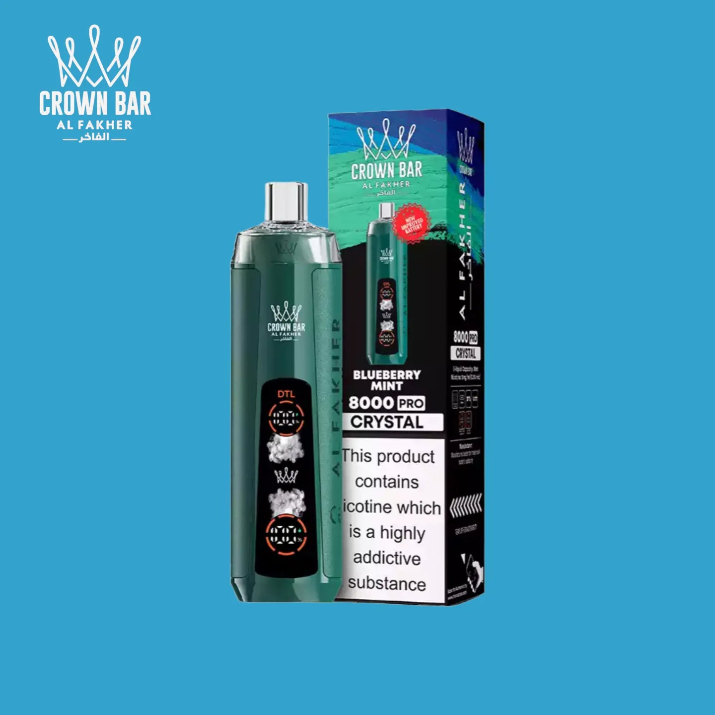 Al Fakher Vape 8000 bouffées Blueberry Mint
