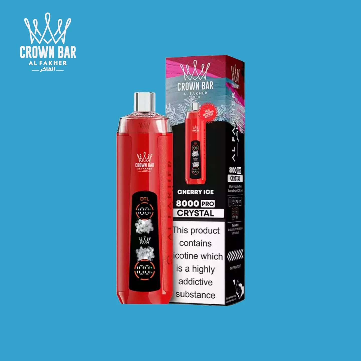 Al Fakher Crown Bar 8000 Crystal Cherry Ice