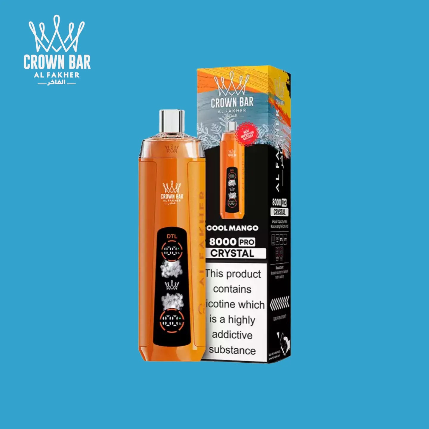Al Fakher Crown Bar 8000 Crystal Cool Mango