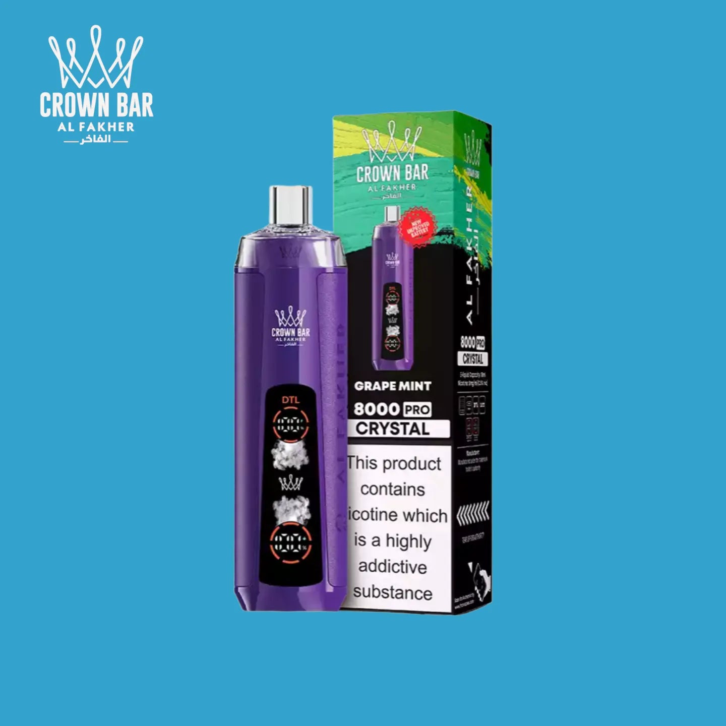 Al Fakher Crown Bar 8000 Crystal Grape Mint