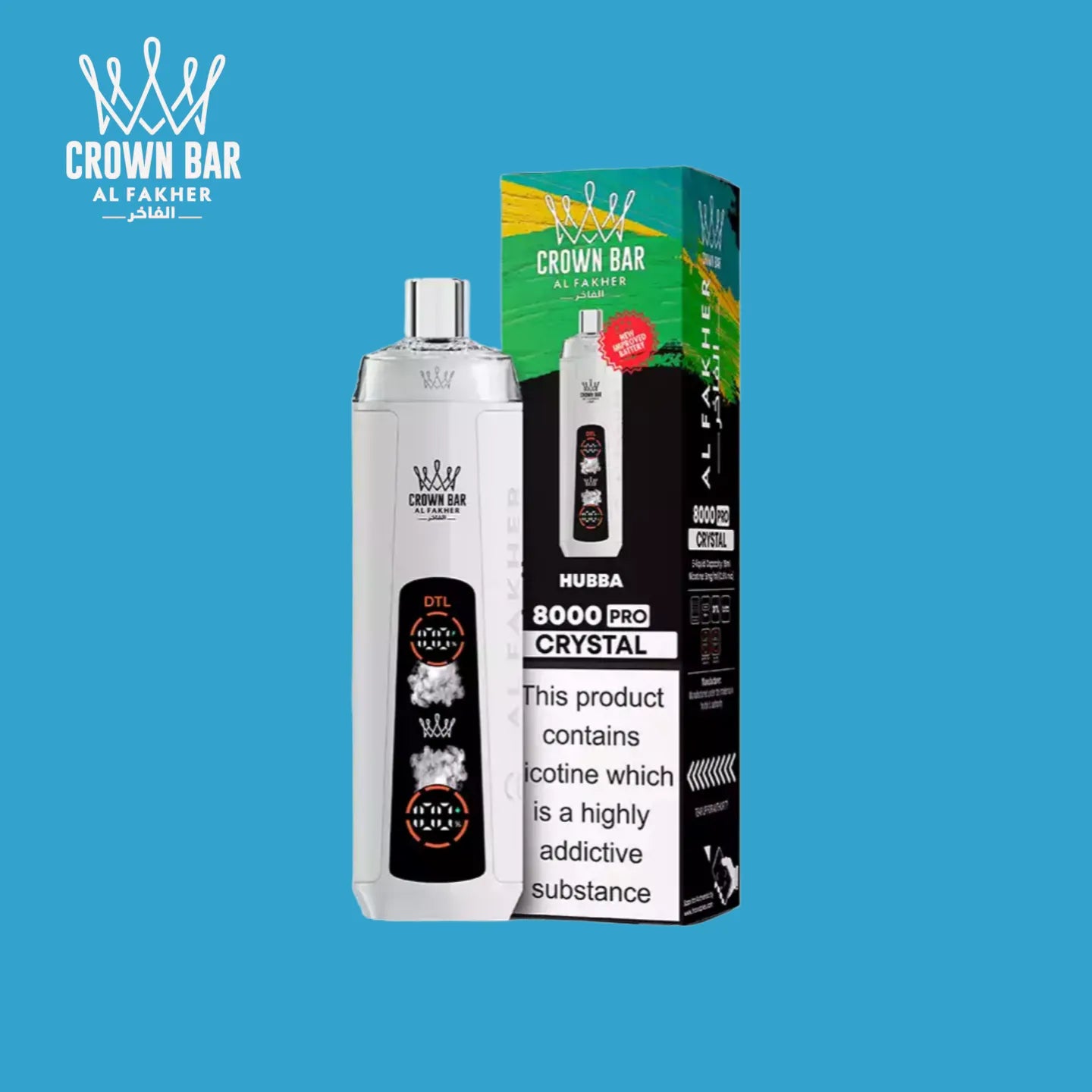 Hubba Al Fakher Crown Bar 8000 Crystal Vape