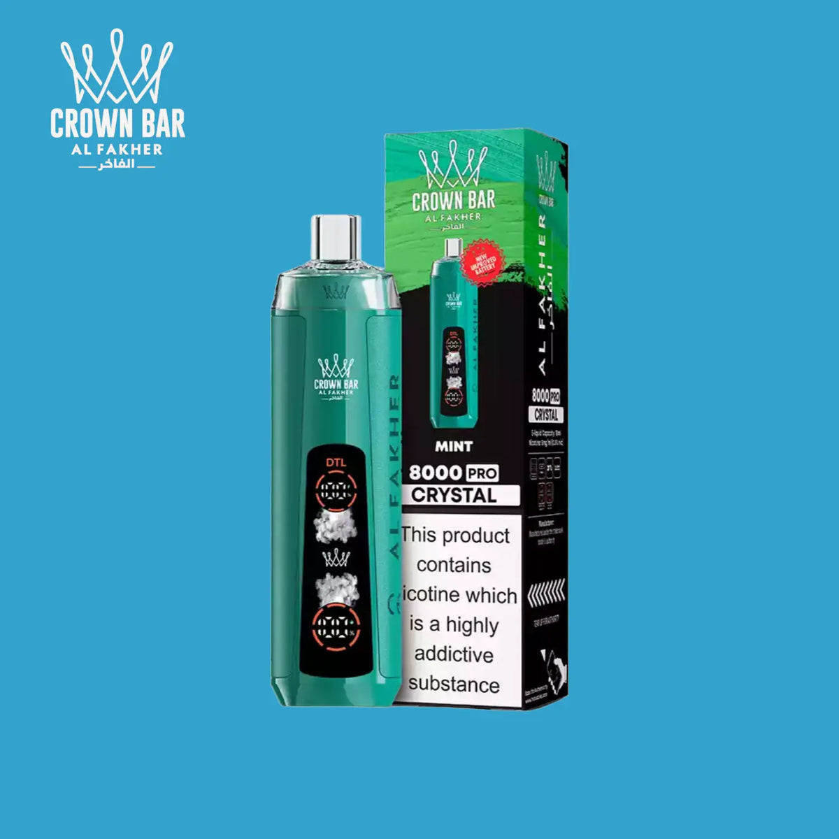 Al Fakher Crown Bar 8000 Bouffées Mint