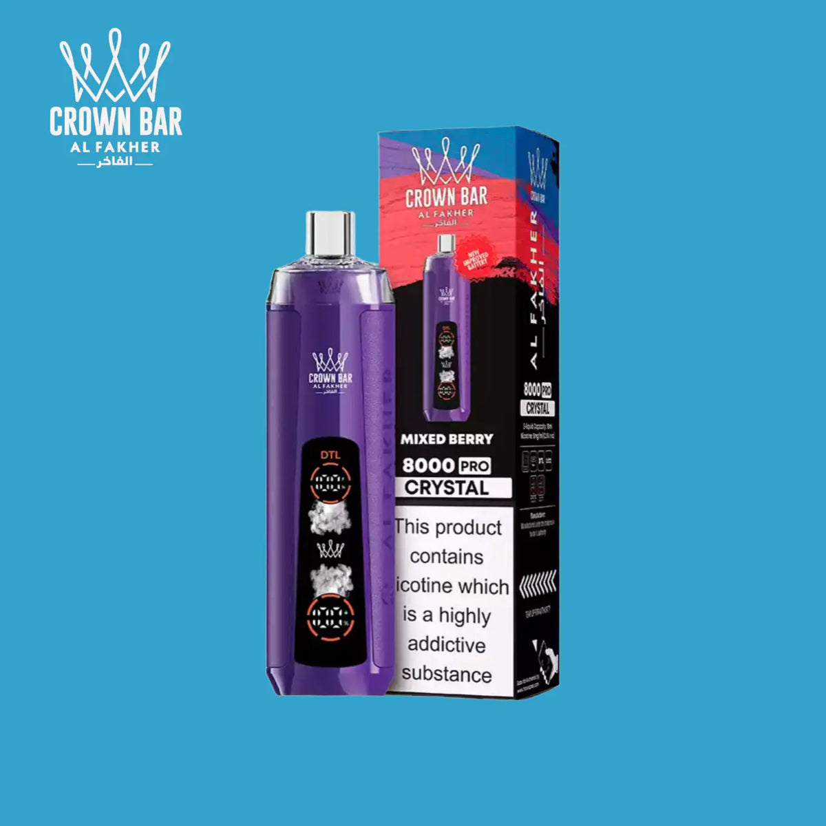 Al Fakher Crown Bar 8000 Crystal – Mixed Berry