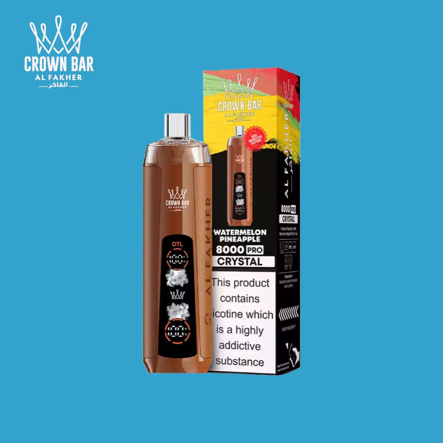 Al Fakher Crown Bar 8000 Crystal Watermelon Pineapple