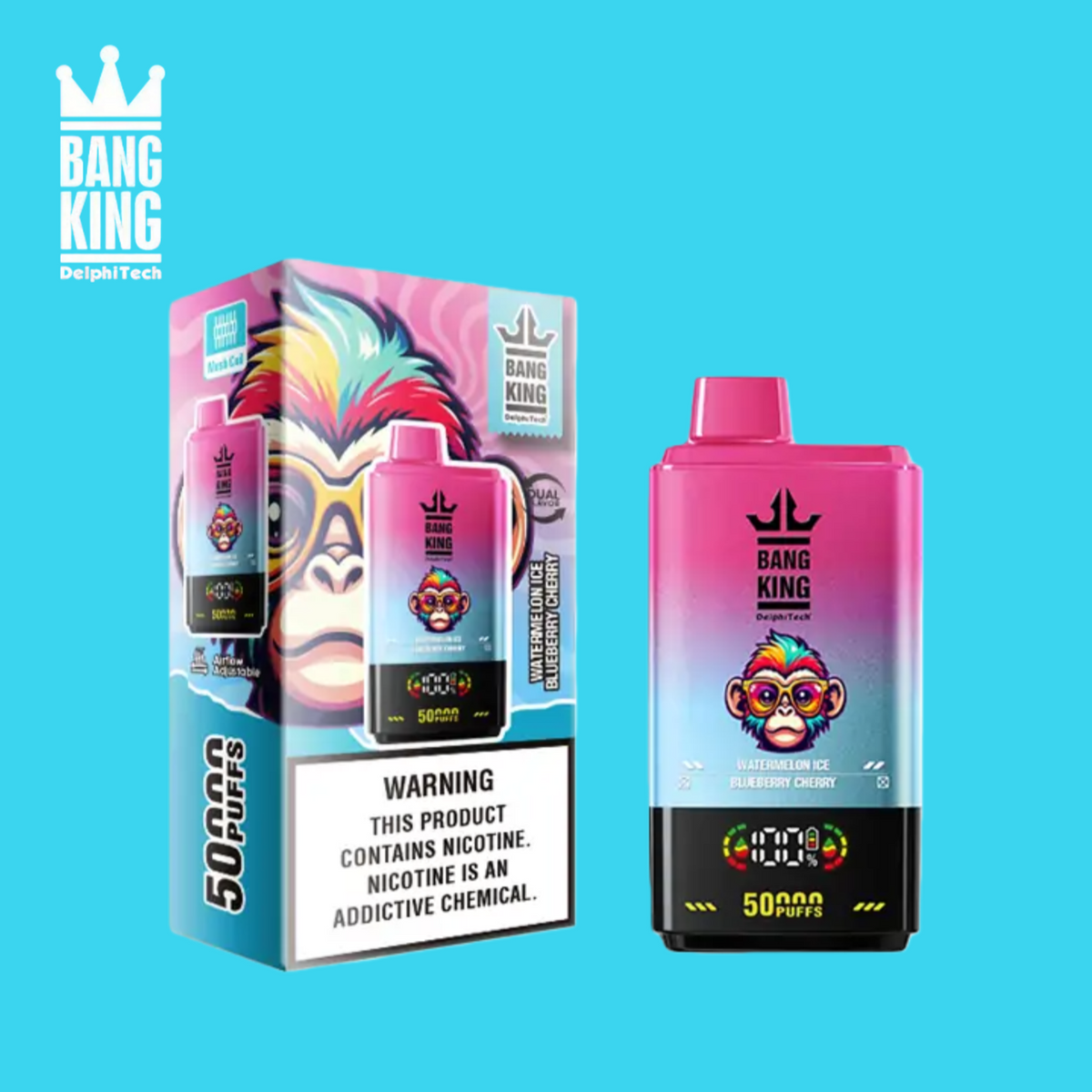Puff 50K Double Saveurs Cigarettes électroniques - Watermelon Ice & Blueberry Cherry
