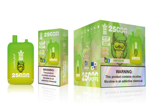 Bang King 25000 25K Puff Nicotine Cigarette électronique Prix Sour Apple Ice Saveurs