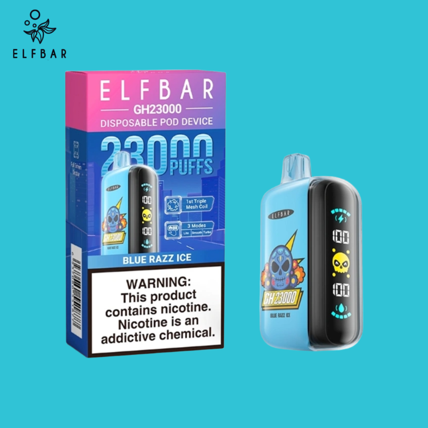 Blue Razz Ice Elf Bar GH23000 Bouffées Vape